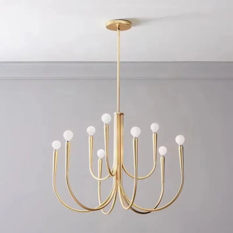 Aurena Gold - Minimalist Chandelier E14 6/9/12 Heads