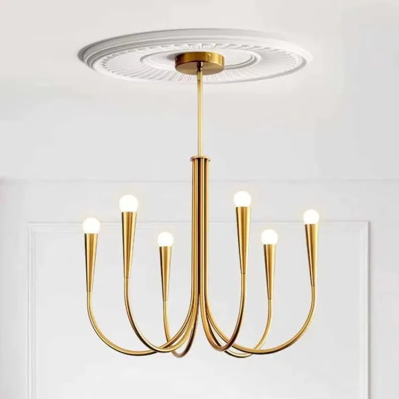 Aurena Gold - Minimalist Chandelier E14 6/9/12 Heads
