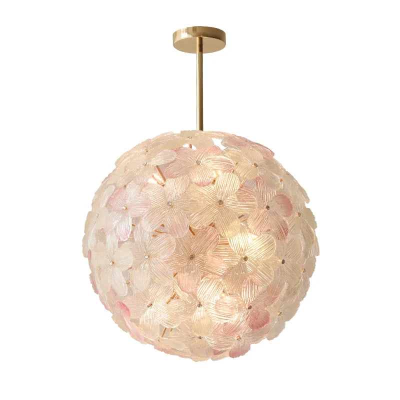 Decorative ceiling light fixture with floral design on a white background