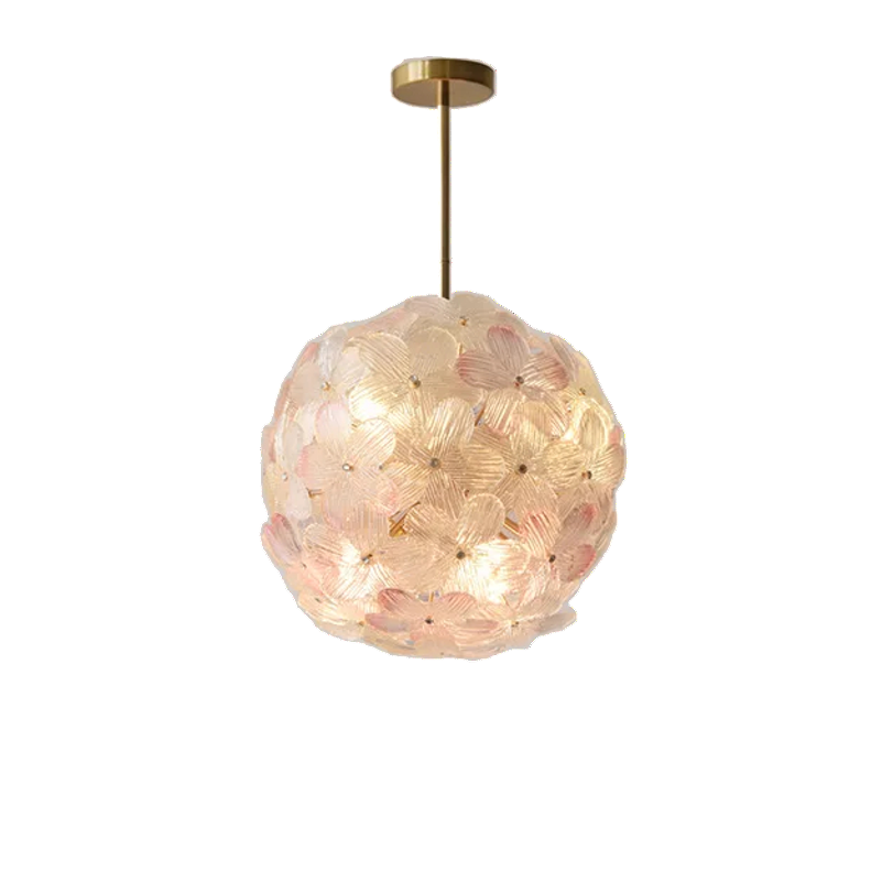 Decorative ceiling light fixture with floral design on a white background