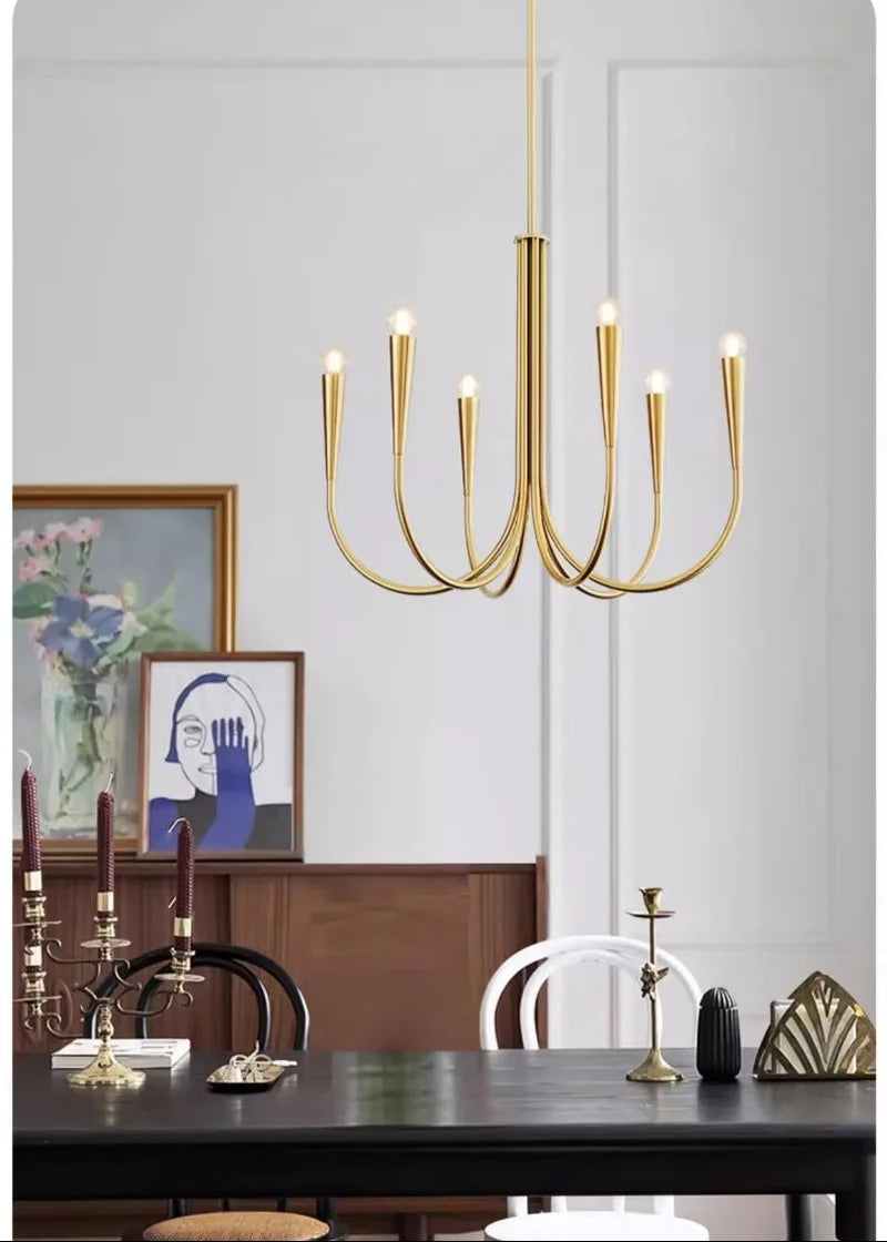 Aurena Gold - Minimalist Chandelier E14 6/9/12 Heads
