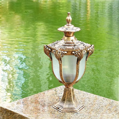 Abbey Pillar Bronze - Outdoor Lighting Pedestal Light E27 Waterproof IP54