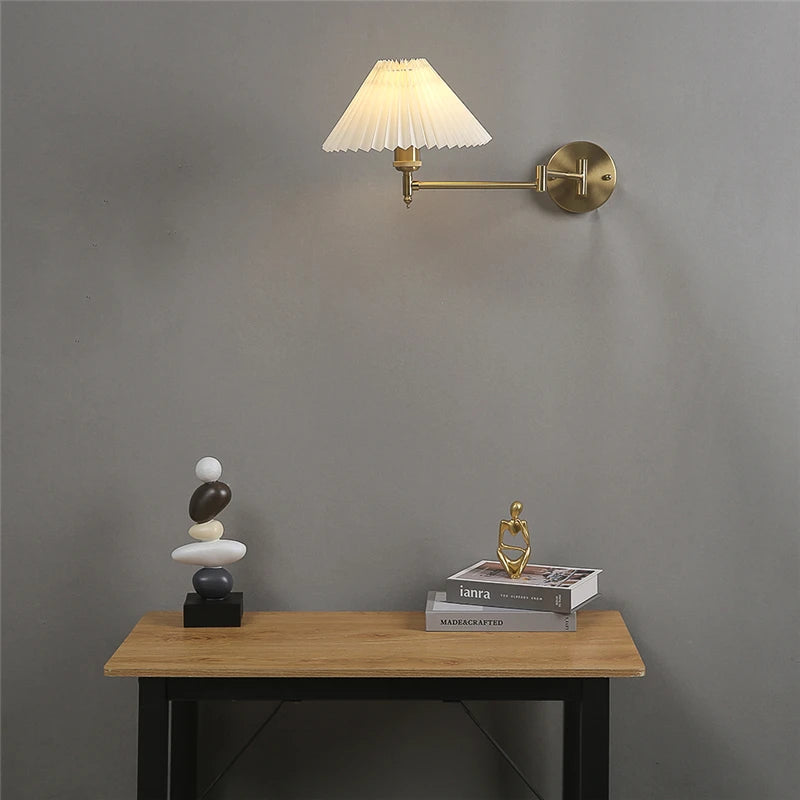 Aurena Candle Rocker - Folding Wall Light Fabric Lampshade