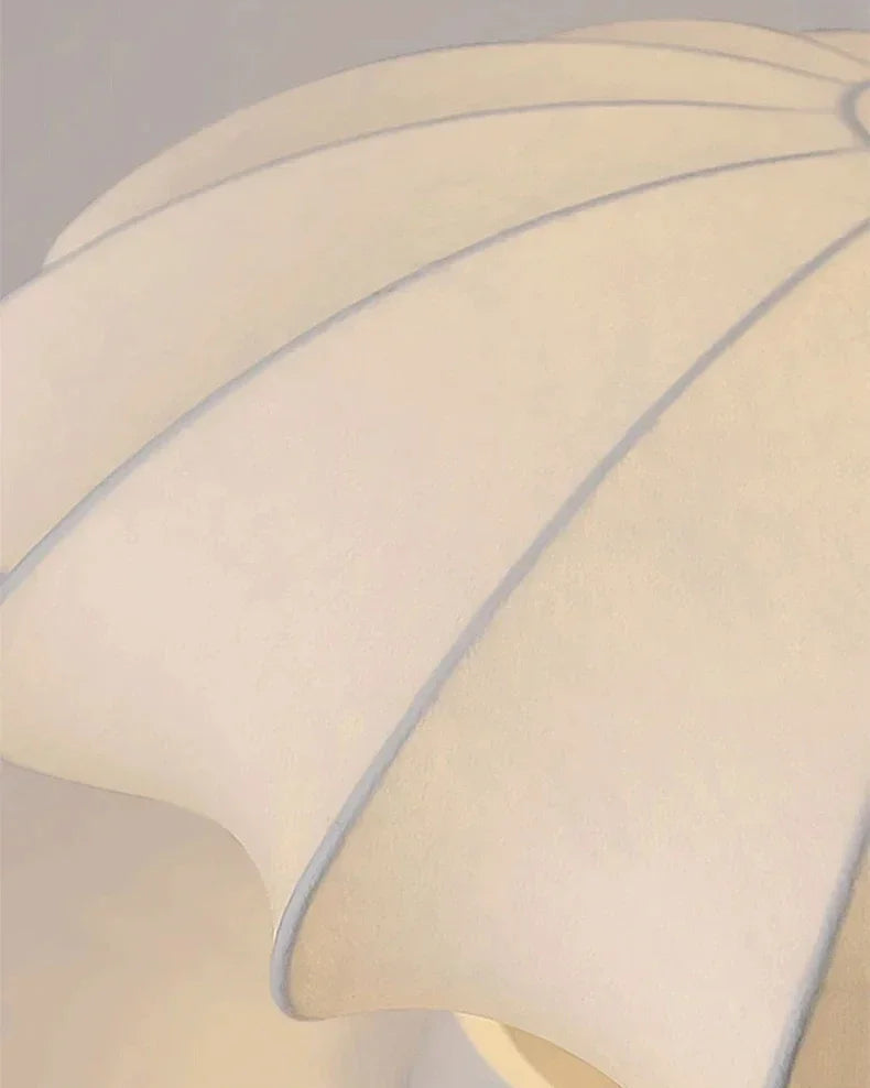Kiku Cream - Japandi Ceiling Flush Light with Handcrafted Lampshade