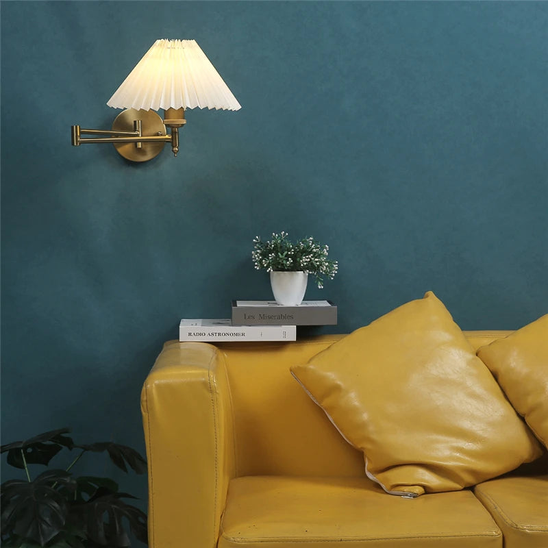 Aurena Candle Rocker - Folding Wall Light Fabric Lampshade