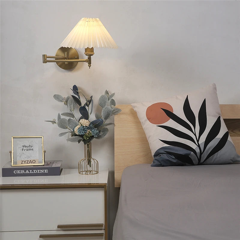 Aurena Candle Rocker - Folding Wall Light Fabric Lampshade