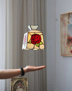 Tiffany Sacklet Rose - Stained Glass Pendant Lamp