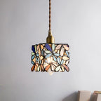 Tiffany Cube Flowers - Stained Glass Pendant Lamp