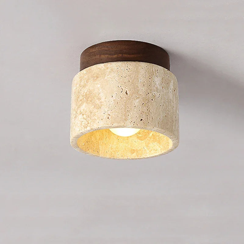 Travertine Downlight Tube - Japanese Ceiling Light Fixture 5W E27