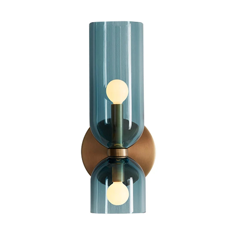 Opaline Hourglass Blue - Up & Down Wall Light