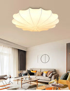 Kiku Cream - Japandi Ceiling Flush Light with Handcrafted Lampshade