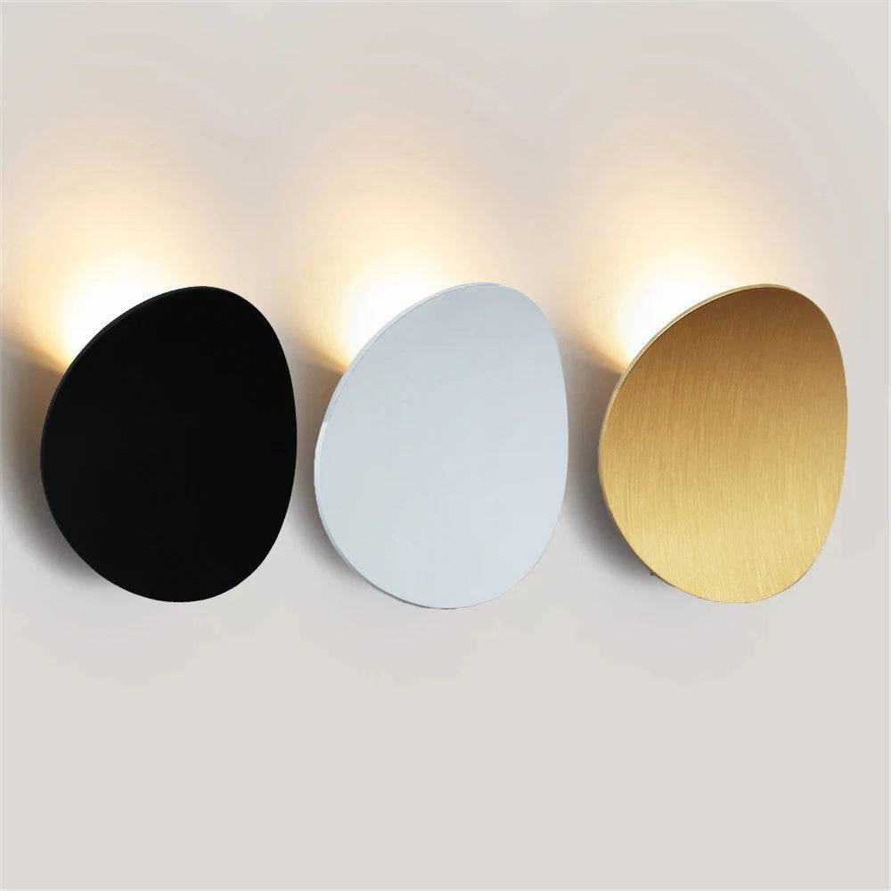 Macaron Disc (Black/ White/ Gold) - Minimalist Wall Light 7W LED