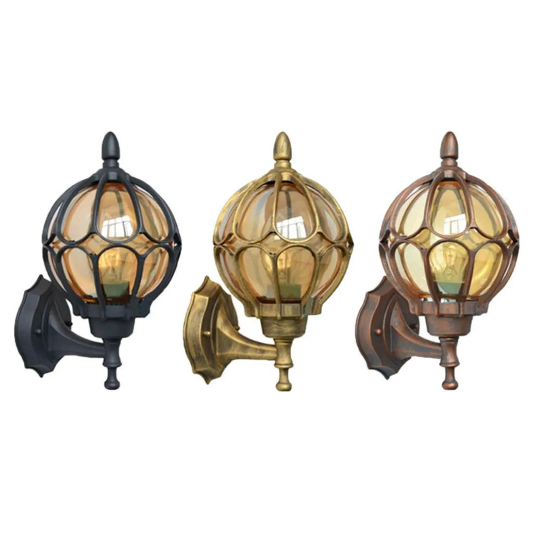 Trinket Lantern (Copper/ Brass/ Black) - Outdoor Wall Light Waterproof IP55