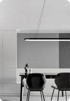 Long Ellipse Black - Minimalist Ceiling Pendant Light LED 70/90cm