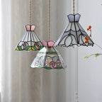 Tiffany Sacklet Camellia - Stained Glass Pendant Lamp