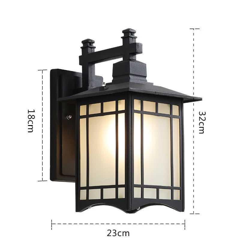 Zen Lantern - Outdoor Lighting E27 Waterproof Japanese Style Wall Sconce