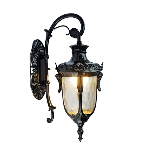 Abbey Black - Vintage Outdoor Lighting Waterproof IP65 Wall Sconce E27 Wall Light