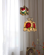 Tiffany Cube Tulip - Stained Glass Pendant Lamp