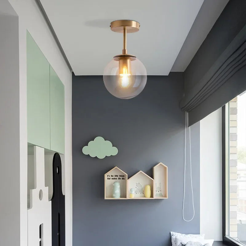 Midas Globe - Glass Ceiling Flush Light