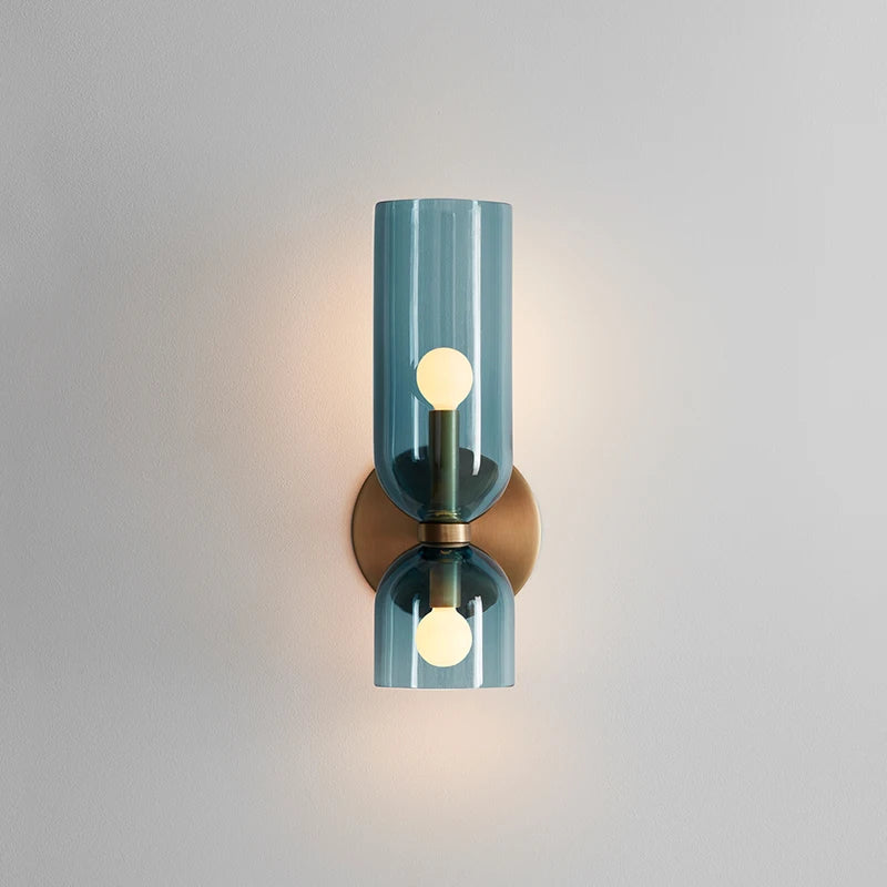 Opaline Hourglass Blue - Up & Down Wall Light