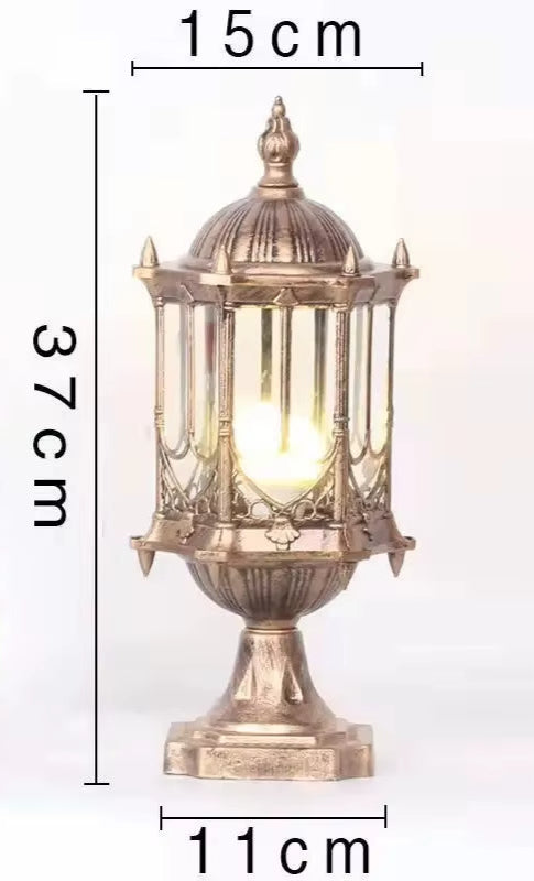 Decorative outdoor lamp with dimensions 