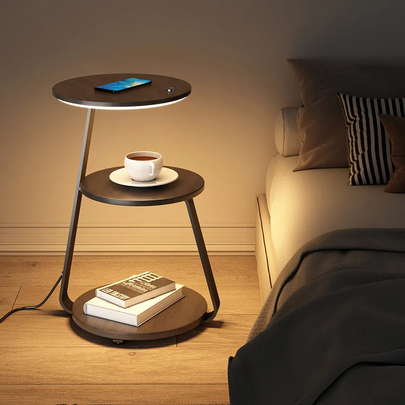 Cake Stand - Wooden Coffee Table Floor Lamp LED Bedside Lamp