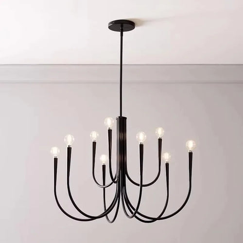 Aurena Black - Minimalist Chandelier 6/9/12 Heads