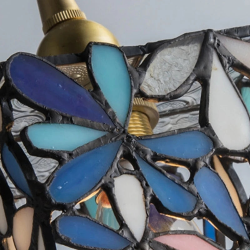 Tiffany Cube Flowers - Stained Glass Pendant Lamp