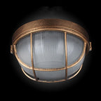 Round Bulkhead Bronze - Classic Outdoor Wall Light/ Flush Light Waterproof IP65