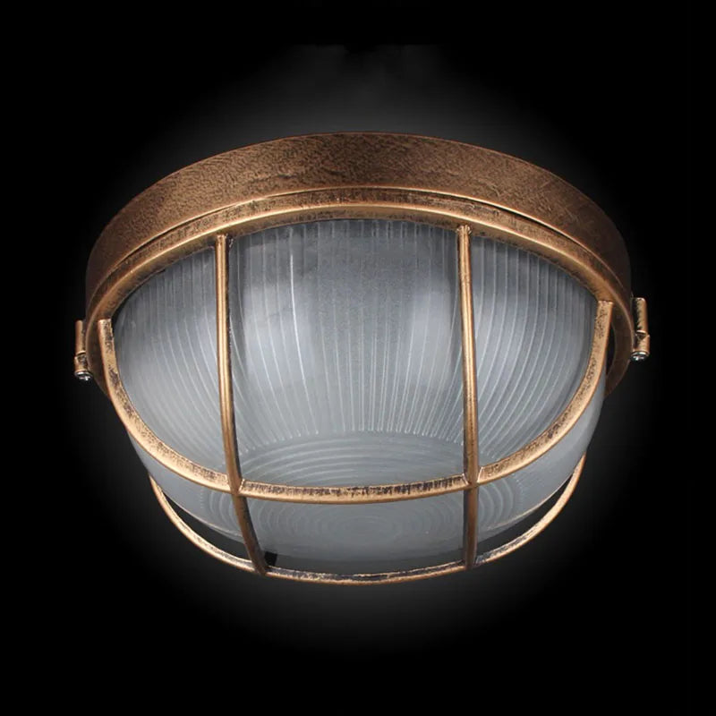 Round Bulkhead Bronze - Classic Outdoor Wall Light/ Flush Light Waterproof IP65