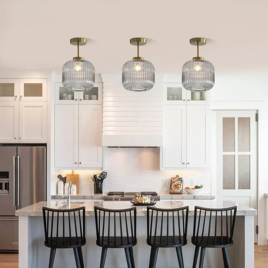 Ripple Lantern - Classic Glass Ceiling Flush Light