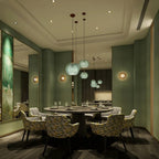 Glass Lantern Green - Modern Ceiling Pendant Light 3 sizes Green Glass Lampshade E27