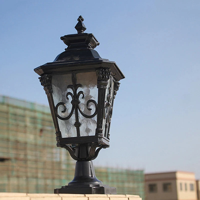 Bishop Pillar Black - Outdoor Pedestal Light E27 Waterproof IP65