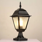Knight Pillar Black - Outdoor Pedestal Light E27 Waterproof IP65