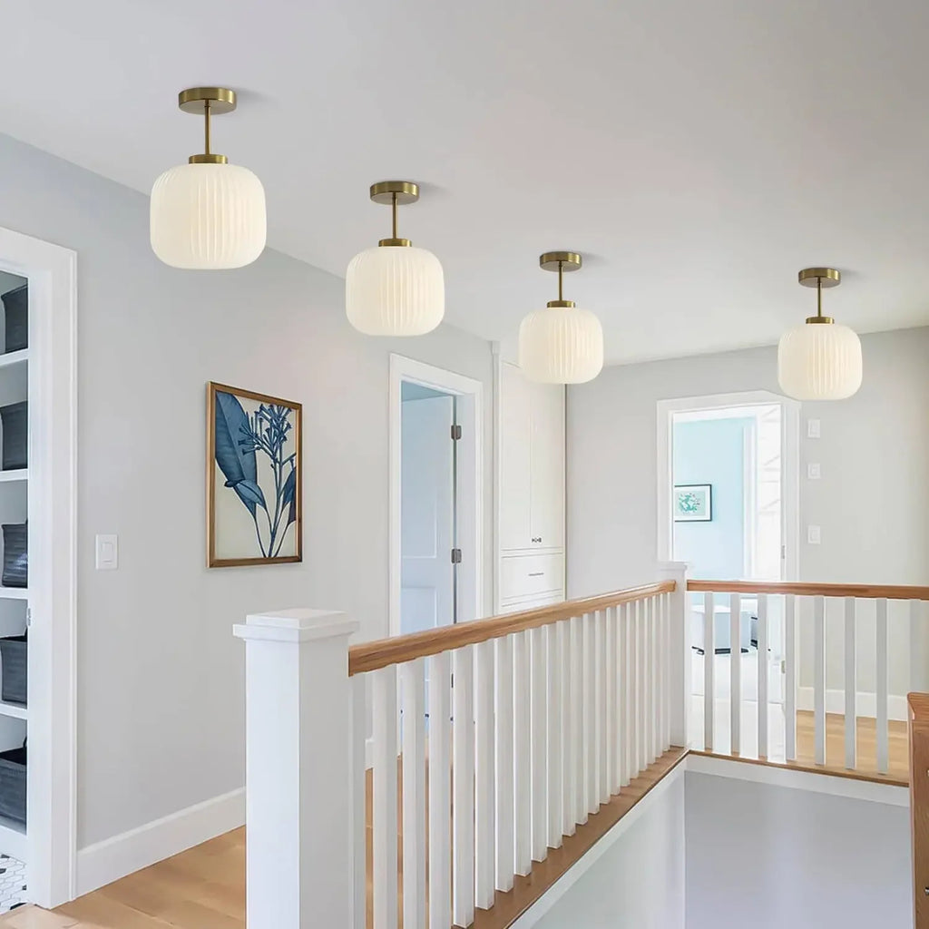 Ripple Lantern - Classic Glass Ceiling Flush Light
