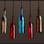 Wine Bottles - Multicolour Retro Ceiling Pendant Light E27 Glass Lampshade
