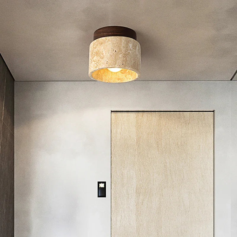 Travertine Downlight Tube - Japanese Ceiling Light Fixture 5W E27