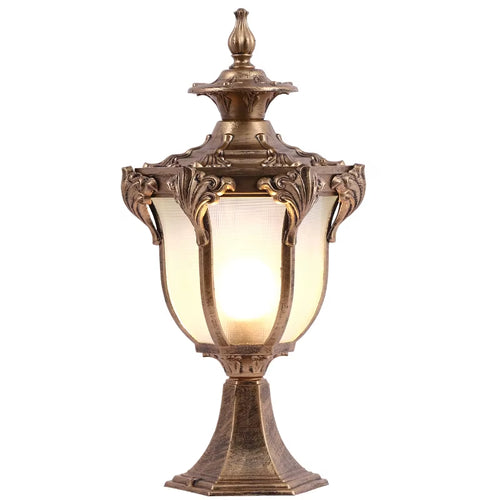 Abbey Pillar Bronze - Outdoor Lighting Pedestal Light E27 Waterproof IP54