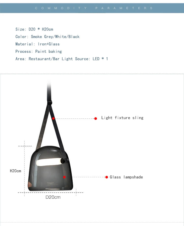 Handbag Grey - Modern Minimalist Ceiling Light Pendant LED