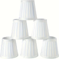 Plain White Clip-On Barrel Pleated Fabric Lamp Shades - 6pcs