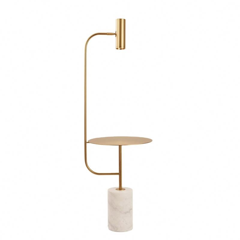 Marble Gold Table - Art Deco Floor Lamp LED Marble Base Gold Body