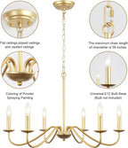 Aurena Candle Chandelier - Modern Minimalist Chandelier (4/6/8)