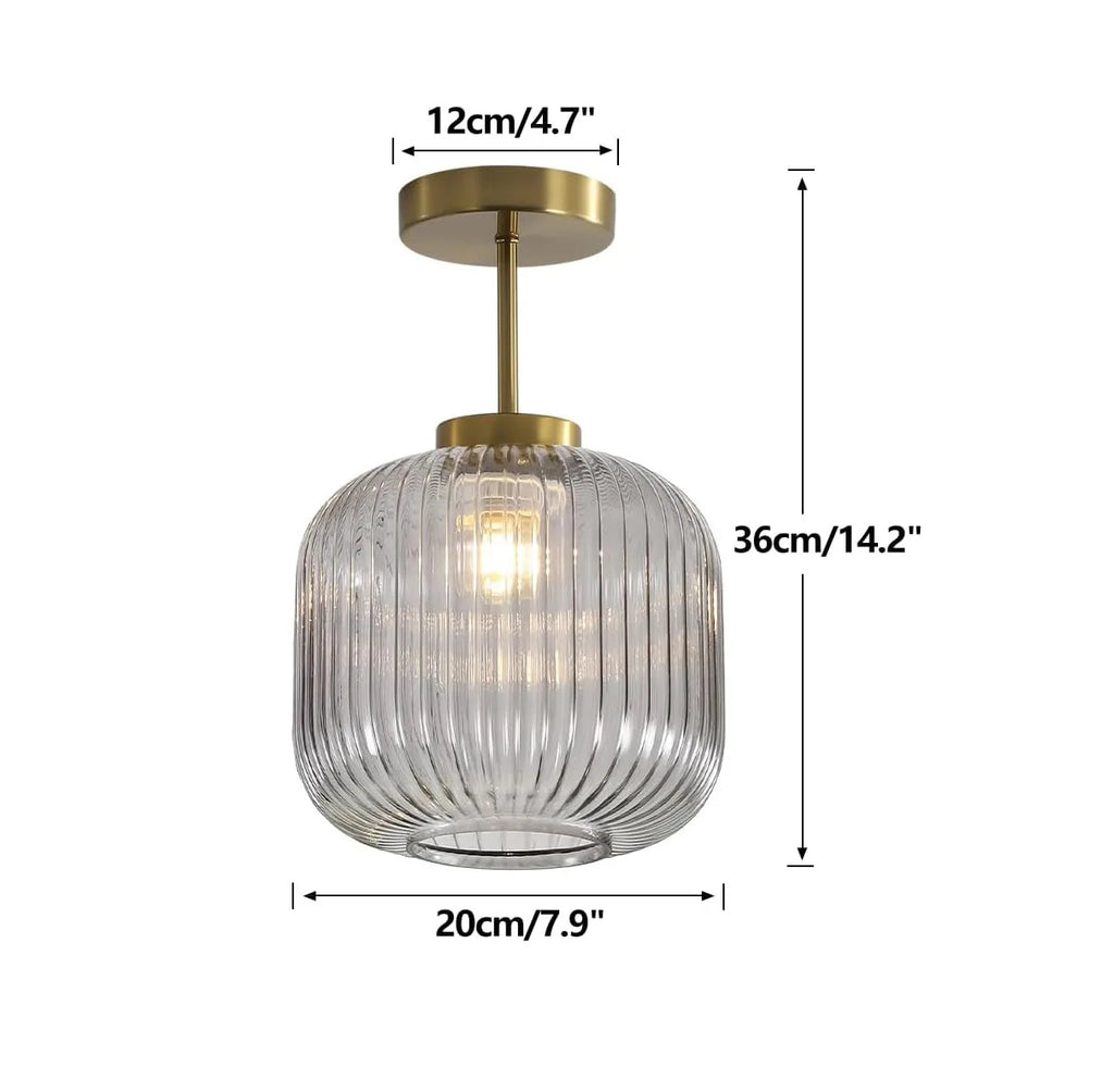 Ripple Lantern - Classic Glass Ceiling Flush Light