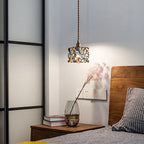 Tiffany Cube Flowers - Stained Glass Pendant Lamp