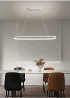 Long Ellipse White - Minimalist Ceiling Pendant Light LED 70/90cm