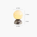 Marble Moon - Art Deco Table Lamp LED Glass Lampshade Marble Base