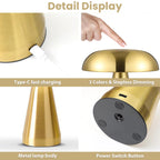 Aurea - Multicolour USB Rechargeable Lamp 5W LED (Gold/ Rose Gold/ Silver/ Black/ White)