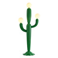 Cactus-shaped lamp with three lights on a white background