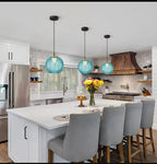 Glass Lantern Green - Modern Ceiling Pendant Light 3 sizes Green Glass Lampshade E27