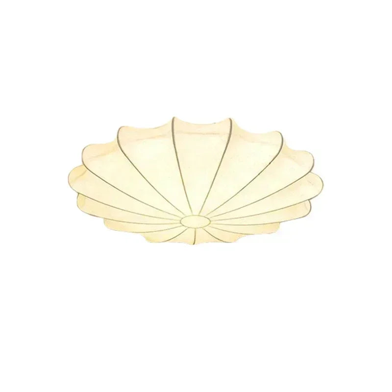 Kiku Cream - Japandi Ceiling Flush Light with Handcrafted Lampshade